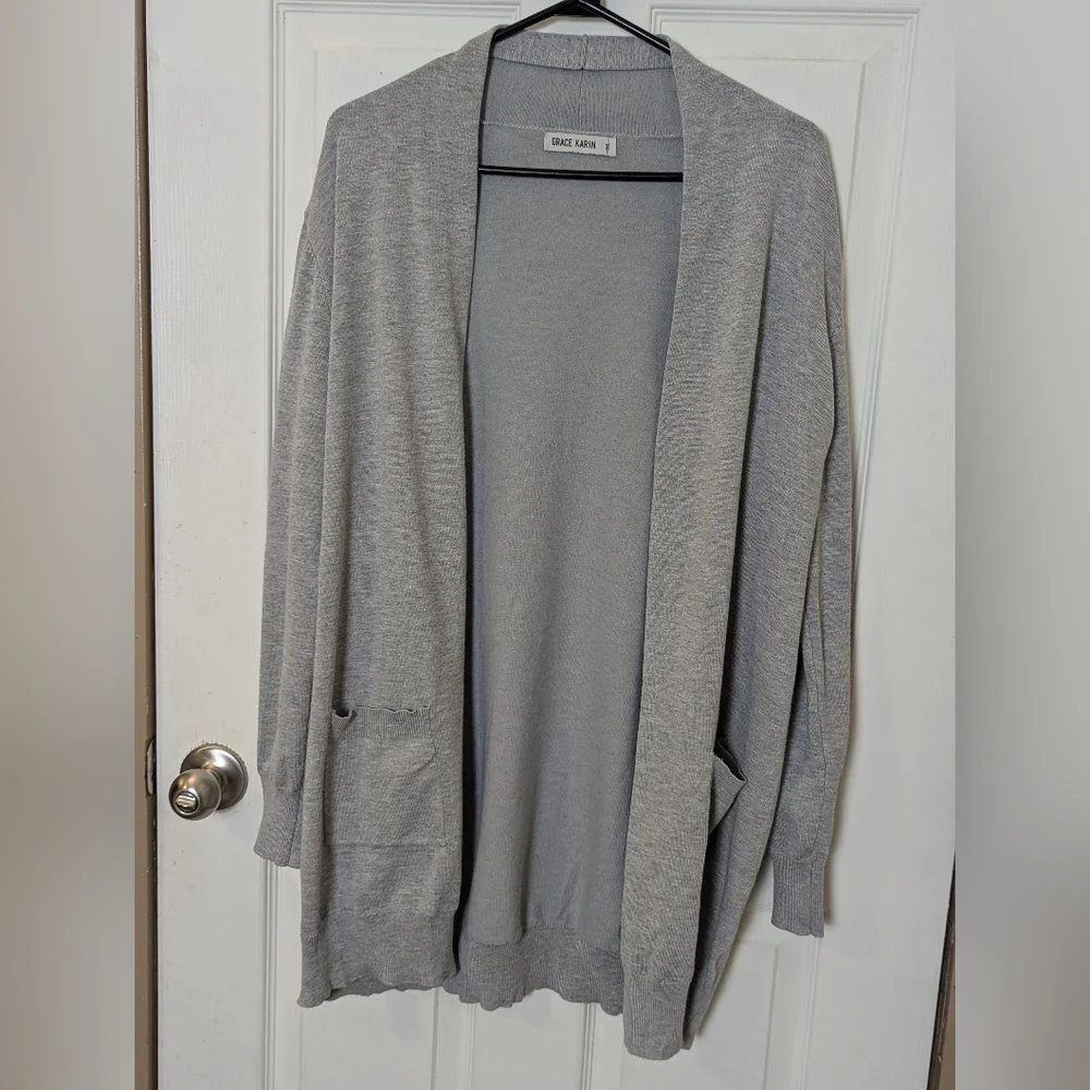 Grace Karin| Open Front Long Sleeve Cardigan - Picture 7 of 9